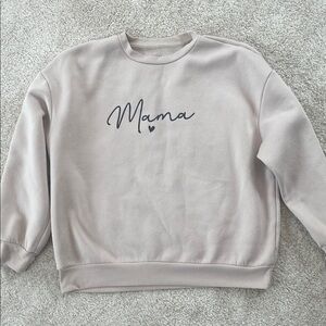 Mama Graphic Women's Crew Neck Sweatshirt - tan,beige